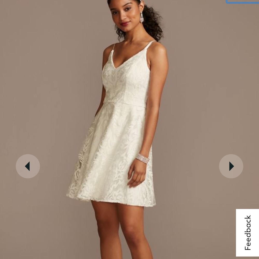 Embroidered Glitter Damask Dress